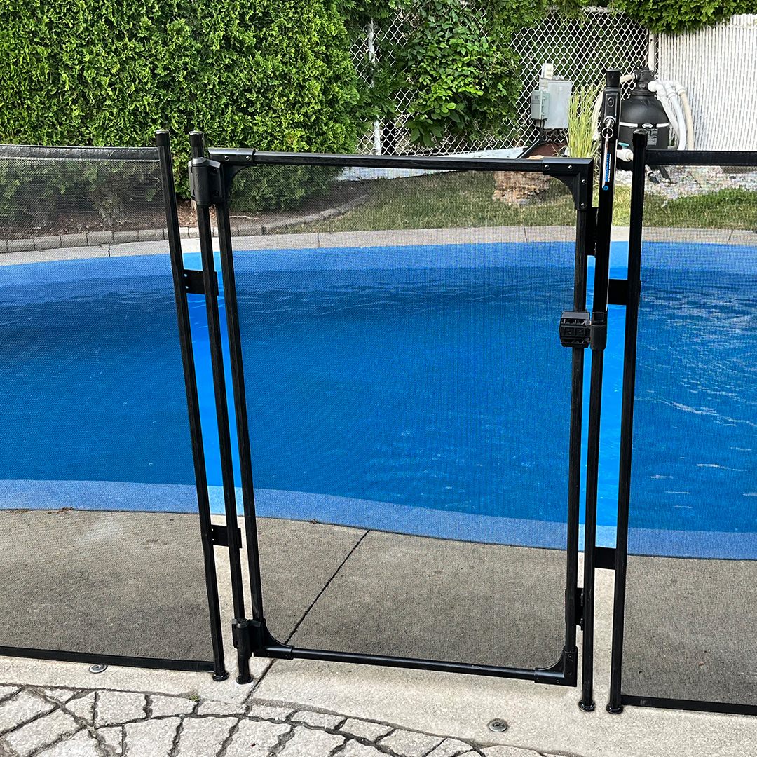 2 hole pool safety gate system.